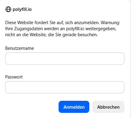 Screenshot des Anmeldefensters